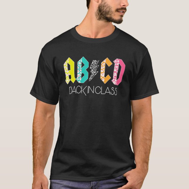 Abcd Tillbaka i klass Leopard Back to school 1 T Shirt (Framsida)