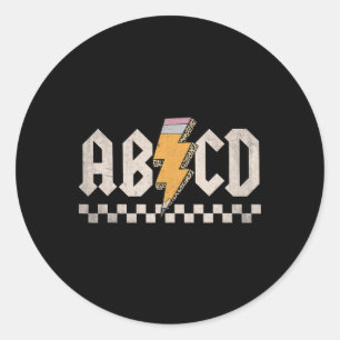 Abcd Tillbaka till Cl First Day Back to school Lac Runt Klistermärke