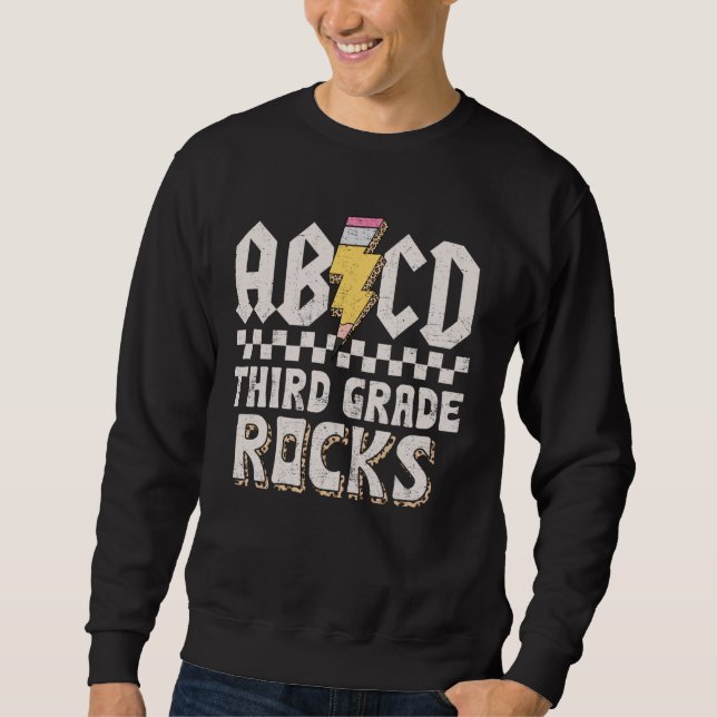 ABCD Tredje Klass Sten Back to school tredje Klass Lång Ärmad Tröja (Framsida)