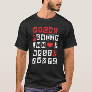 Abcdefu Alphabet Women Manar Valentines day Hearts T Shirt