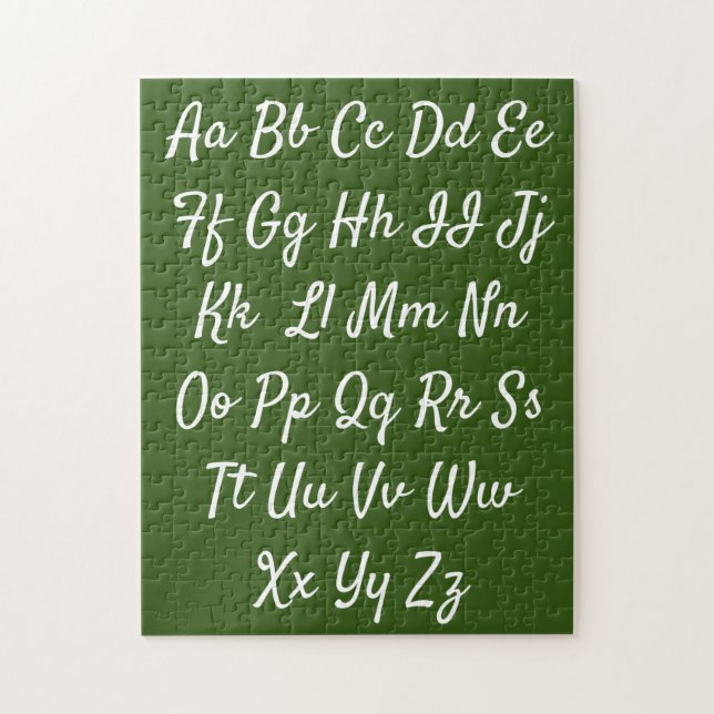 abcedario-pussel för att utöva kursiv pussel (Vertikal)