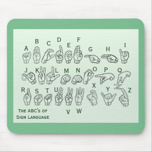 ABCs av undertecknar språket Mousepad vid Janz Musmatta