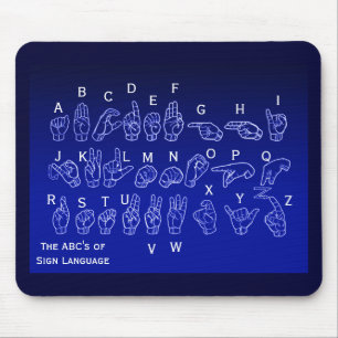 ABCs av undertecknar språket Mousepad vid Janz Musmatta