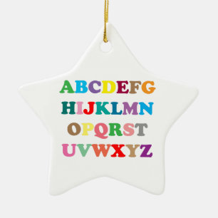 Abcs färgrika brev julgransprydnad keramik