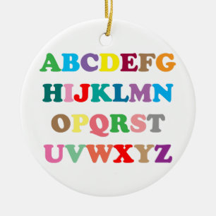 Abcs färgrika brev julgransprydnad keramik