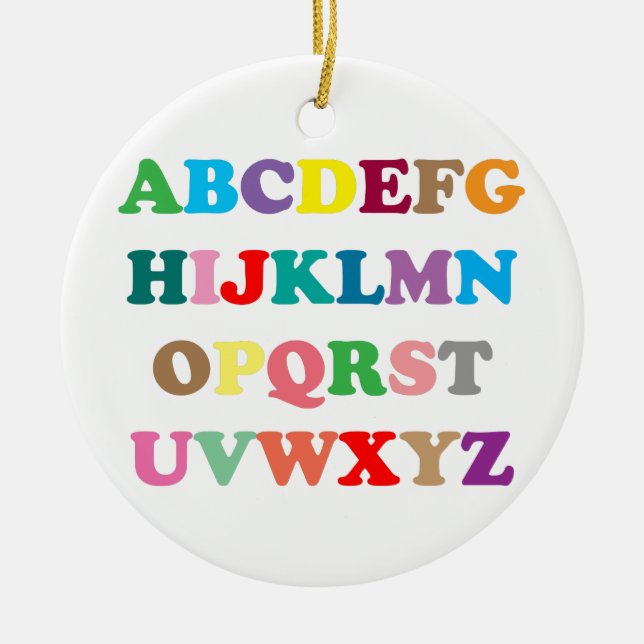 Abcs färgrika brev julgransprydnad keramik (Framsidan)