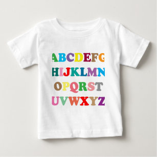 Abcs färgrika brev t-shirt