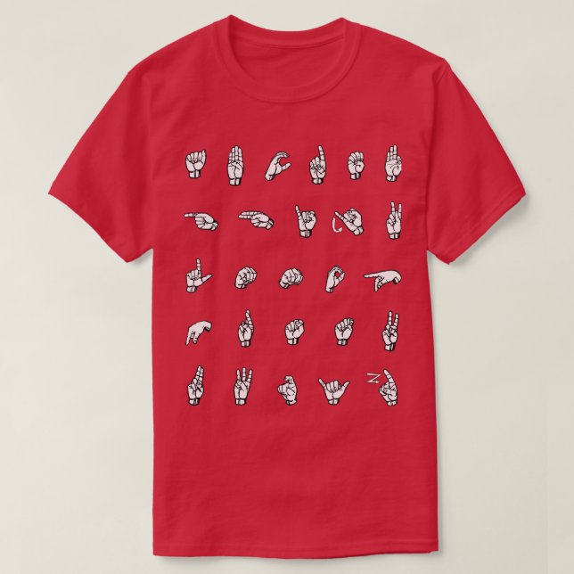 ABCs Individual ASL Alphabet Brev T Shirt (Design framsida)