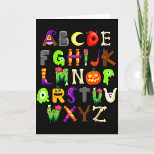 Abcs Learning Förskola Lärare Rolig Halloween Kort