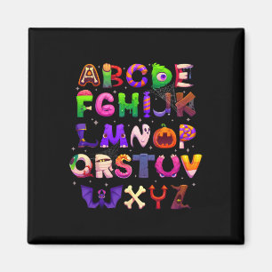 Abcs Learning Kindergarten Lacher Funny Halloween Magnet
