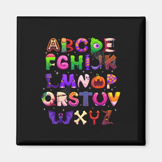 Abcs Learning Kindergarten Lacher Funny Halloween Magnet (Framsidan)