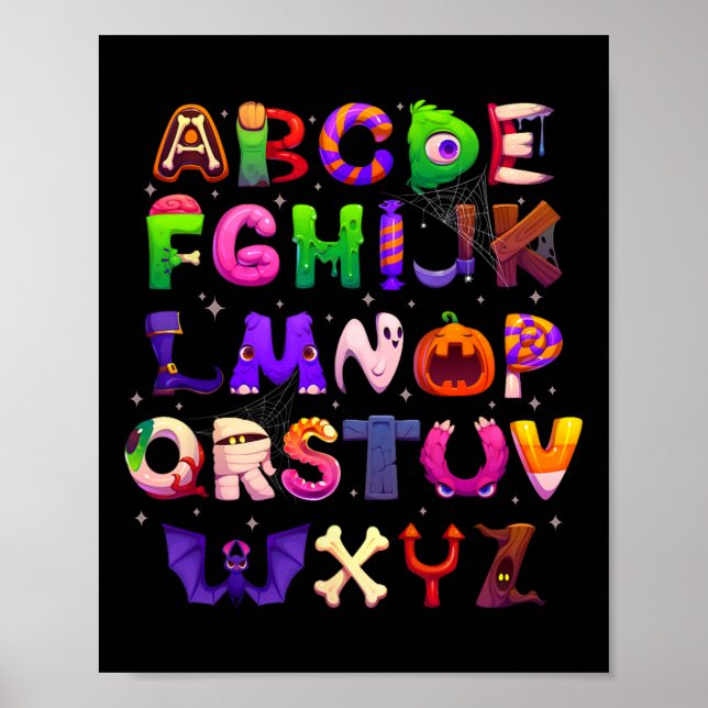 Abcs Learning Kindergarten Lacher Funny Halloween Poster (Framsidan)