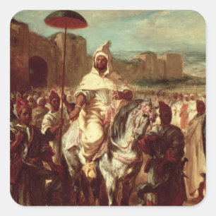 Abd Ar-Rahman Sultan of Marocko Fyrkantigt Klistermärke
