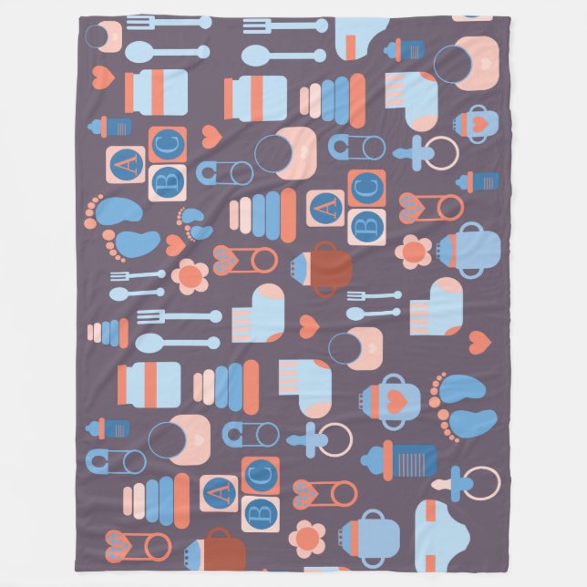 ABDL-filt | som är gullig all över | babymönster Fleecefilt (Framsidan)