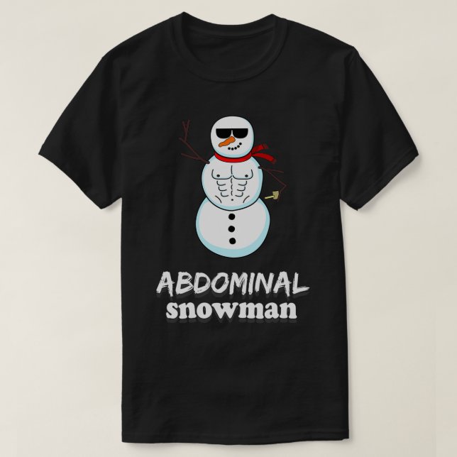 Abdominal Snögubbe jul Pun Funny Joke Gift T Shirt (Design framsida)