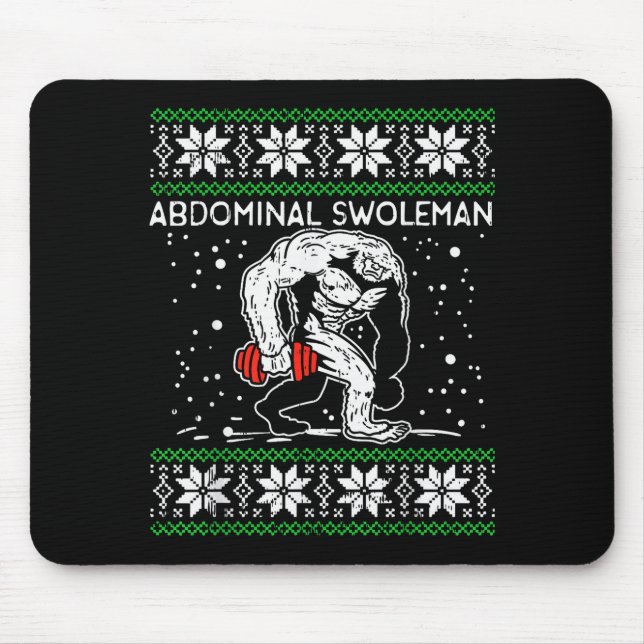 Abdominal Swoleman Yeti Fun Christmas Gym Weightli Musmatta (Framsidan)