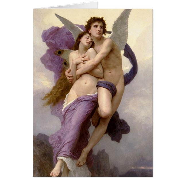 "Abduction of Psyche" av Bouguereau Hälsningskort (Framsidan)