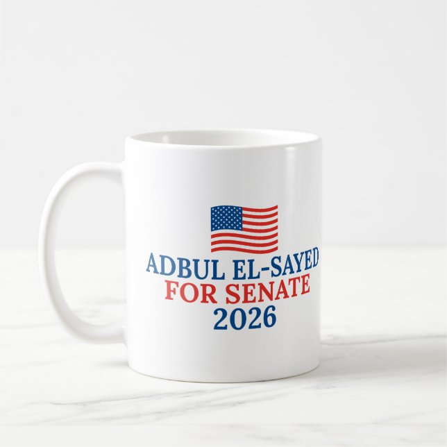 Abdul El-Sayed för senaten 2026 val Kaffemugg (Vänster)