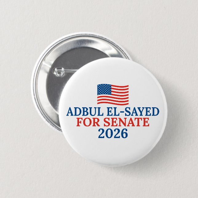 Abdul El-Sayed för senaten 2026-valet Knapp (Framsida & baksida)