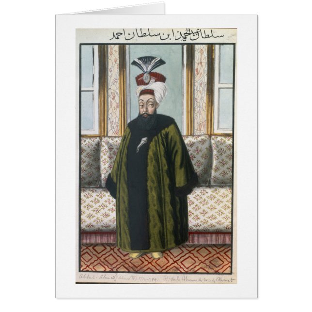 Abdul Hamid mig (1725-89) Sultan 1774-89, från 'en Hälsningskort (Framsidan)