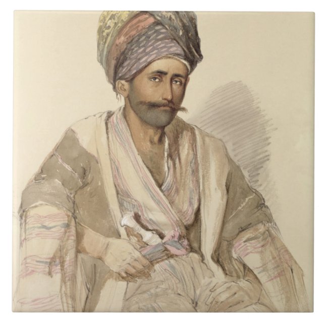 Abdullah - Kurd från Bitlis, 1852 Kakelplatta (Framsidan)