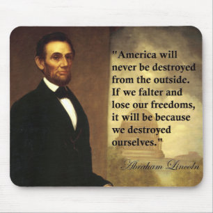 Abe det Lincoln som citationstecknet "Amerika ska, Musmatta
