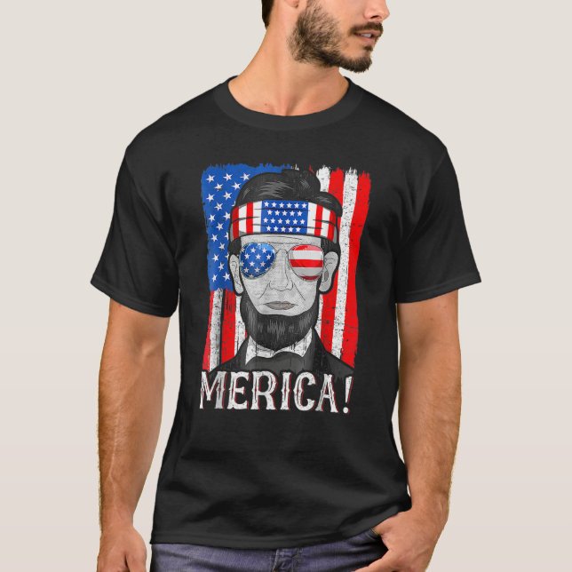 Abe Lincoln 4th Of July Fourth Of July T Shirt (Framsida)