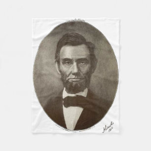 Abe Lincoln American President Vintage Porträtt US Fleecefilt