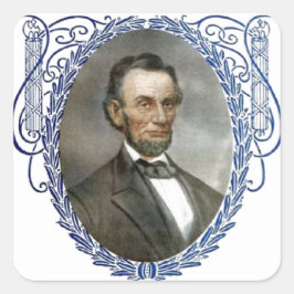 Abe Lincoln American President Vintage Porträtt US Fyrkantigt Klistermärke