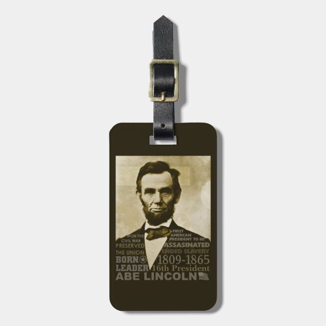 Abe Lincoln Bagagebricka (Vertikal Framsida)