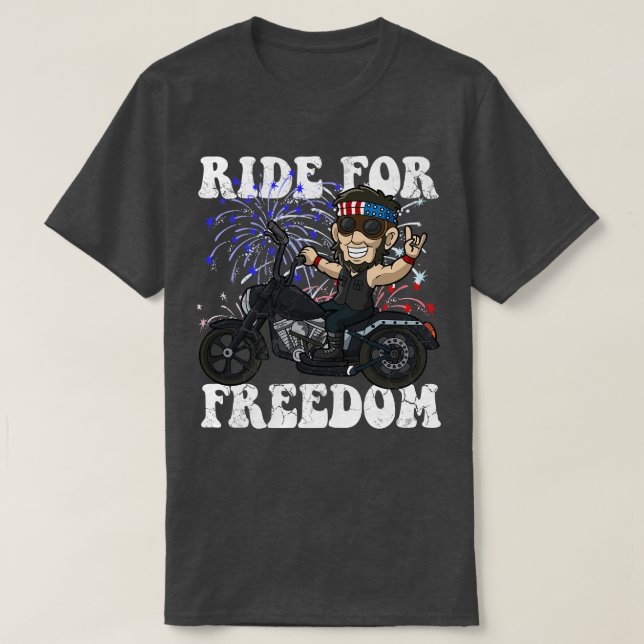 Abe Lincoln Biker Ride for Freedom USA America Pat T Shirt (Design framsida)