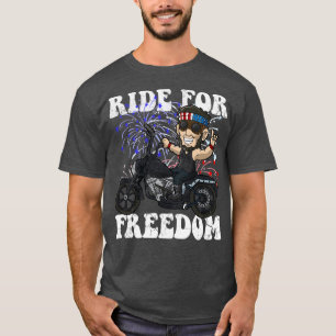 Abe Lincoln Biker Ride for Freedom USA America Pat T Shirt