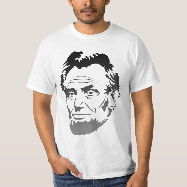 Abe Lincoln Bleknar Grått Porträtt -Tröja Tee (Framsida)
