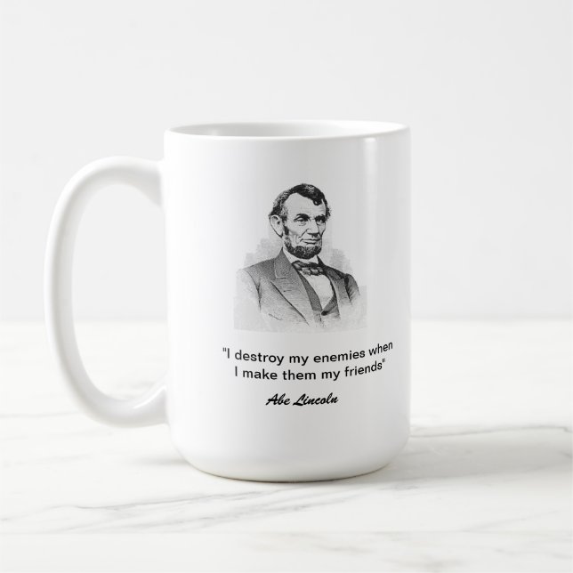 Abe Lincoln citationstecken Kaffemugg (Vänster)