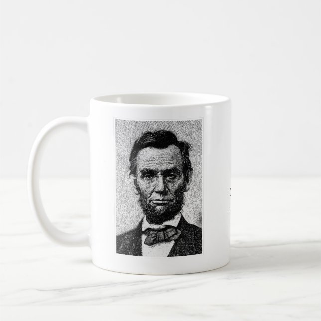 Abe Lincoln citationsteckenmugg Kaffemugg (Vänster)