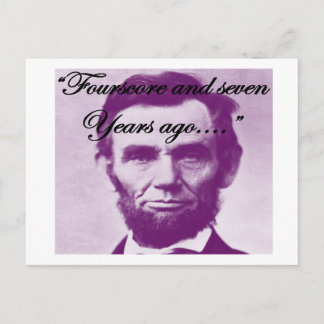Abe Lincoln "Fourscore och för sju år sedan" Vykort