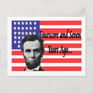 Abe Lincoln "Fourscore och för sju år sedan" Vykort