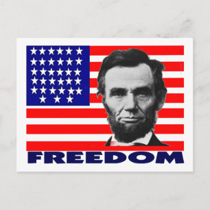 Abe Lincoln "Frihet" Flagg Konst Gåvor--Unika Vykort
