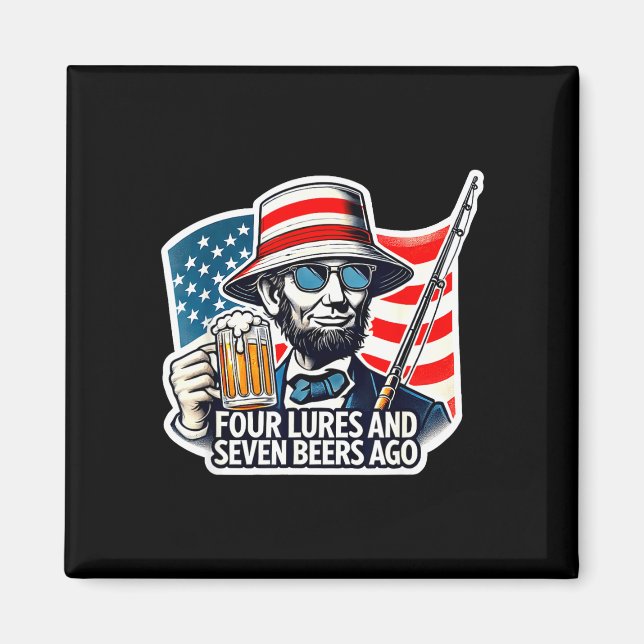 Abe lincoln fyra lockar sju öl sedan fiske magnet (Framsidan)