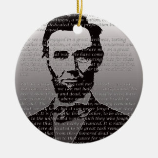 Abe Lincoln Gettysburg adress Julgransprydnad Keramik