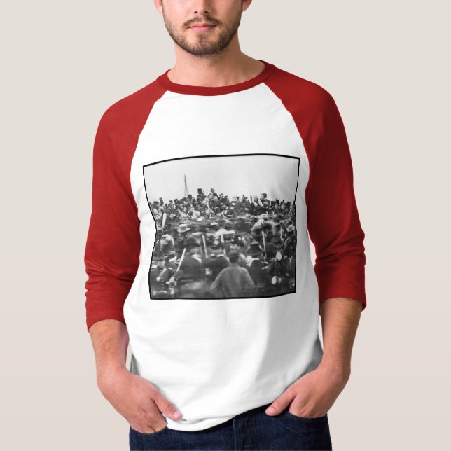Abe Lincoln Gettysburg Adress: Slut på Krig T Shirt (Framsida)