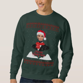 ABE LINCOLN GOD JUL LÅNG ÄRMAD TRÖJA