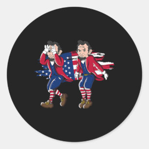 Abe Lincoln Griddy American Flagga 4:e juli Runt Klistermärke