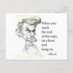 Abe Lincoln & "Knyt en knut" Berömd Citat Vykort
