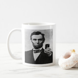 Abe Lincoln med Cell Mobil Kaffemugg
