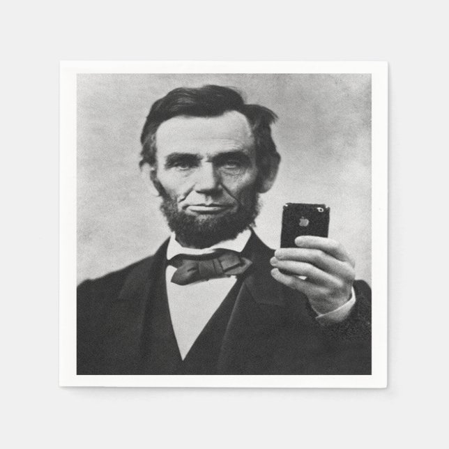 Abe Lincoln med Cell Mobil Pappersservett (Framsidan)
