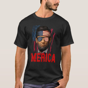 Abe Lincoln Merica Independence day 4:e juli T Shirt