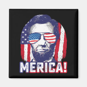 Abe lincoln merica rolig 4 juli usa patriotisk magnet