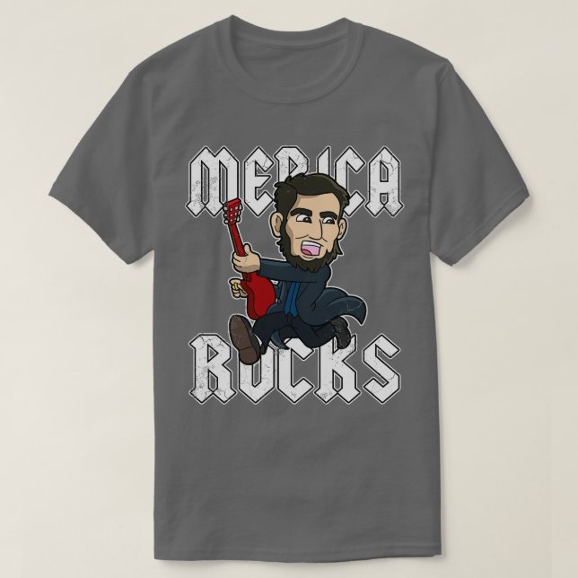 Abe Lincoln Merica Sten USA Patriotic 4:e juli T Shirt (Design framsida)
