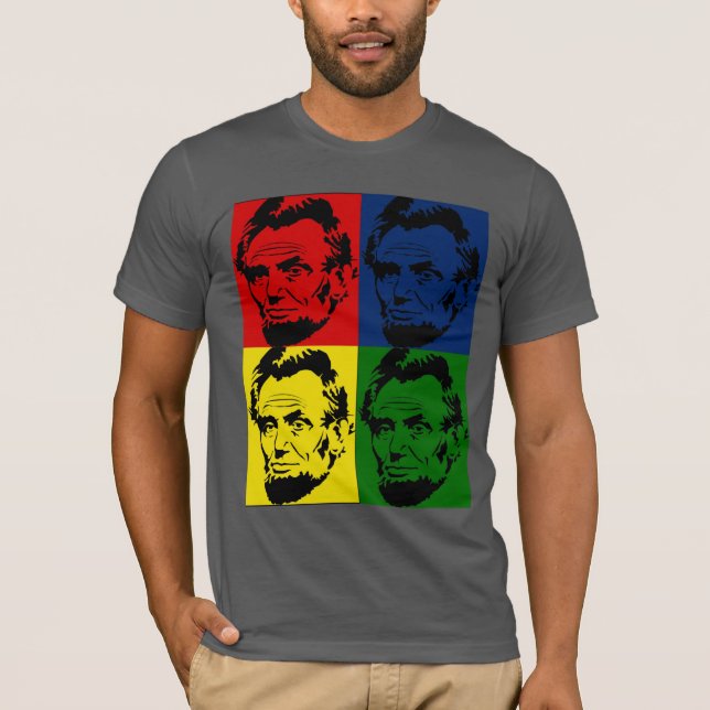 Abe Lincoln Modern 4 färg Porträtt - Shirt T (Framsida)